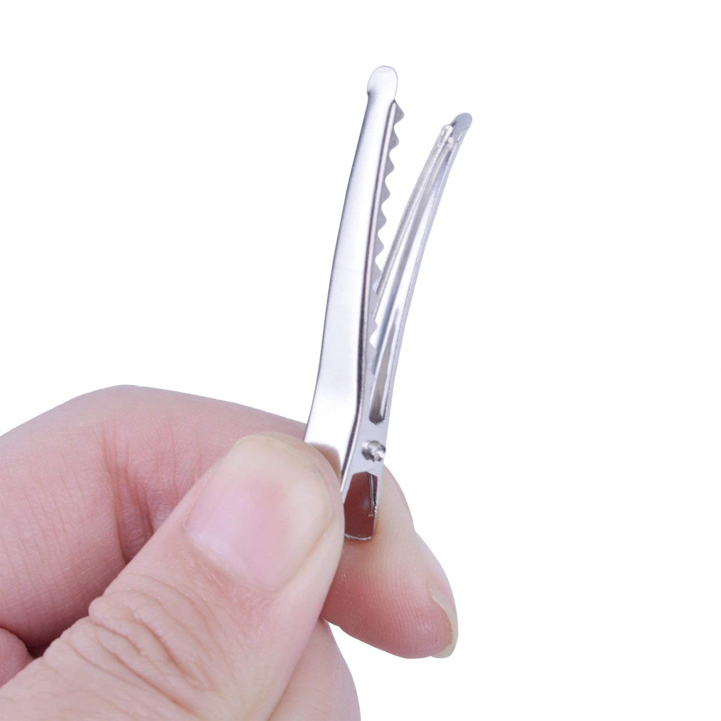 100pcs Silver 4.5cm Long Alligator Hair Clip with Teeth for Arts & Crafts Projects, Dry Hanging Clothing, Office Paper Document Organization,Hair Care