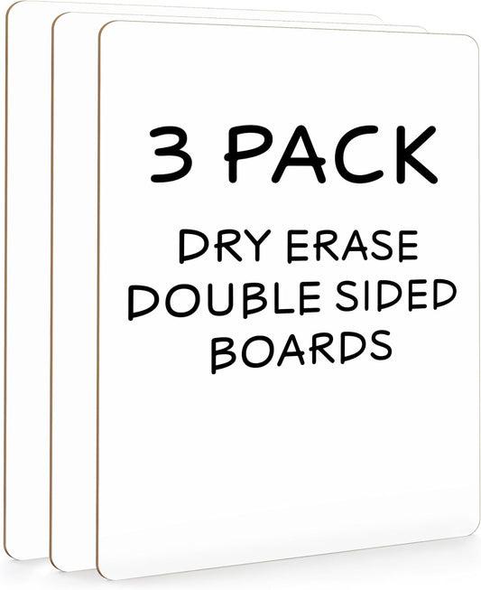 HENDEVL Small Dry Erase Boards 3 Pack 9x12 Double Sided Whiteboard | 3 Double Sided 9x12 Dry Erase Boards, Wipes Clean No Ghosting, Sturdy Engineered Wood, Safe For Kids, Students And Classroom