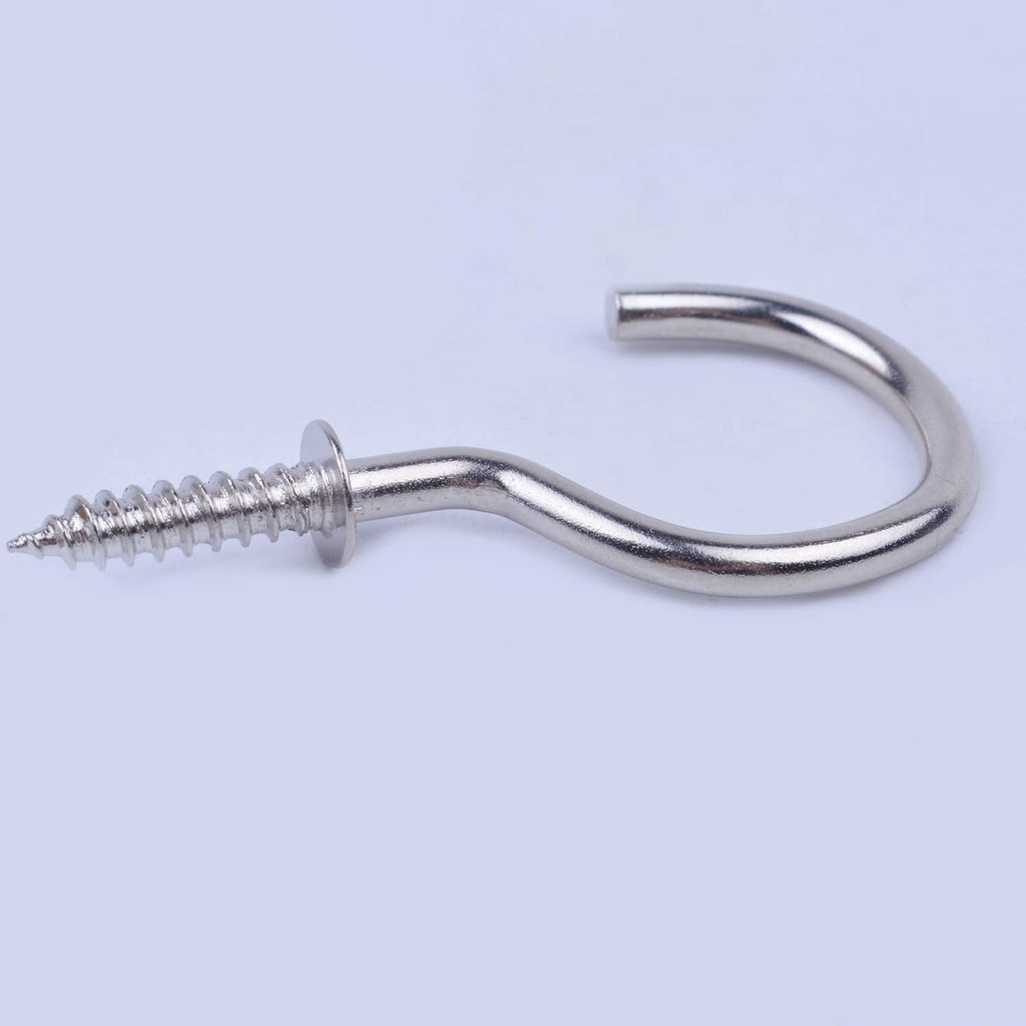 BronaGrand 100pcs Nickel Plated Metal Screw-in Ceiling Hooks Cup Hooks Silver 1inch