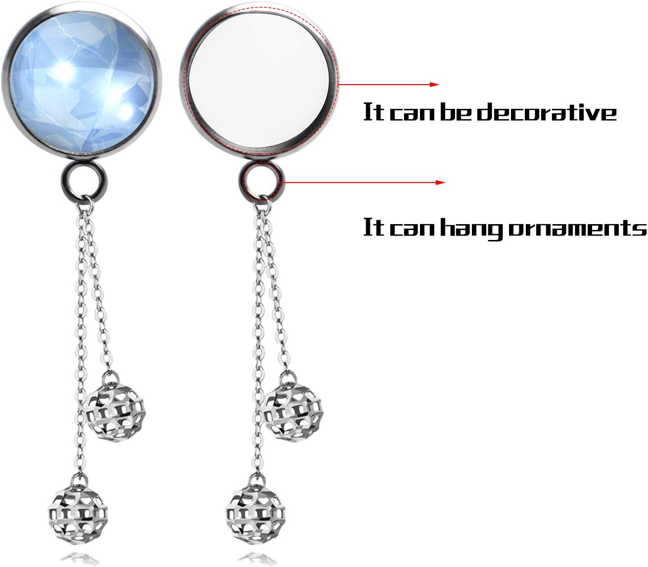 Earring Posts with Loop,50pcs Stainless Steel Bezel Earring Studs Earring Posts Cabochon Settings with Loops and 50pcs Earring Backs,6/8/10/12/14mm