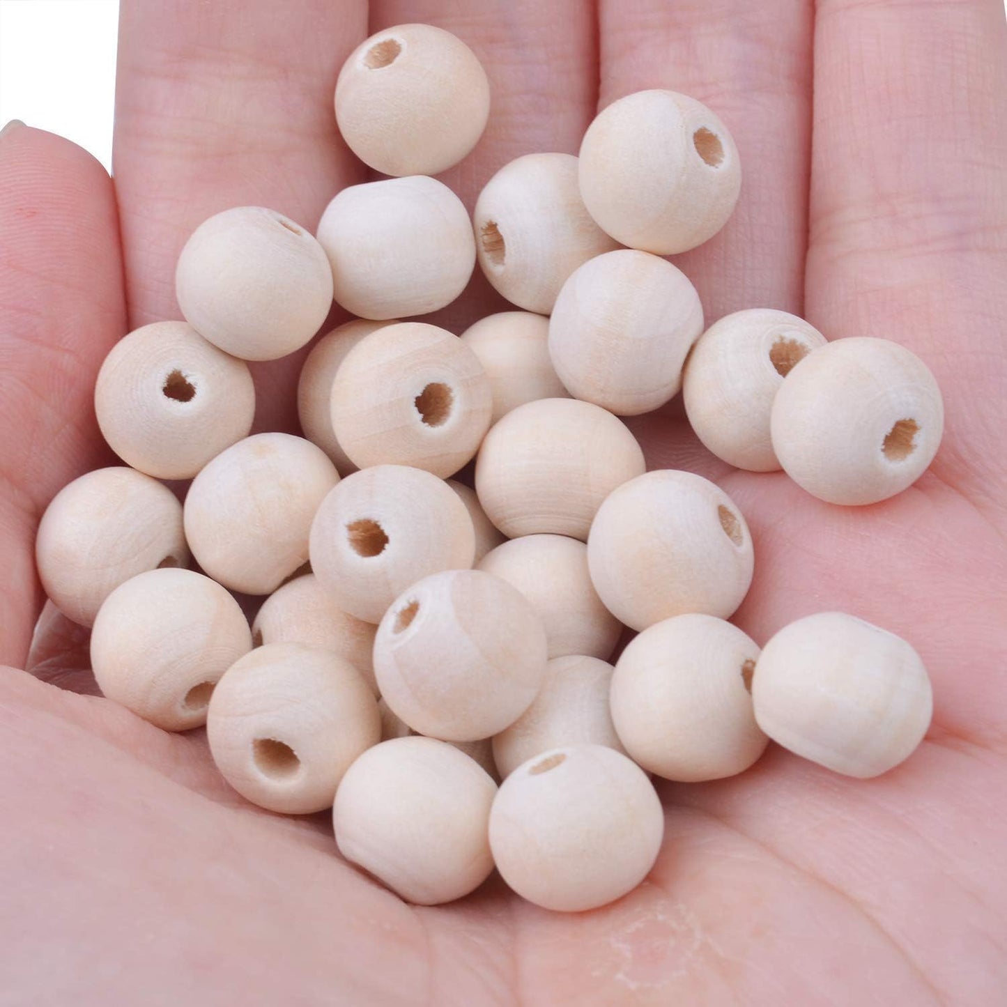 BronaGrand 200pcs 10mm Natural Color Round Ball Wood Spacer Beads Jewelry Findings Charms