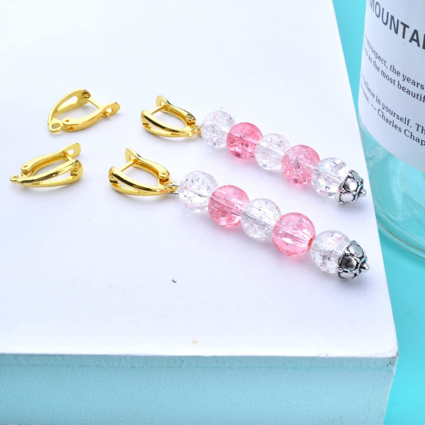 20pcs 5 Colors Round French Earring Hooks Hypoallergenic Brass Leverback Ear Wire Hooks with Open Loop for DIY Dangle Earrings Jewelry Making Christmas Party Anniversary Favor