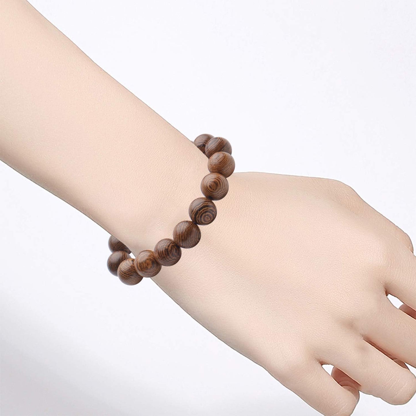 300pcs 10mm Dark Brown Wenge Wood Beads Natural Macrame Round Wood Bead Round Ball Bead Wooden Beads for Bracelets and Jewelry Making