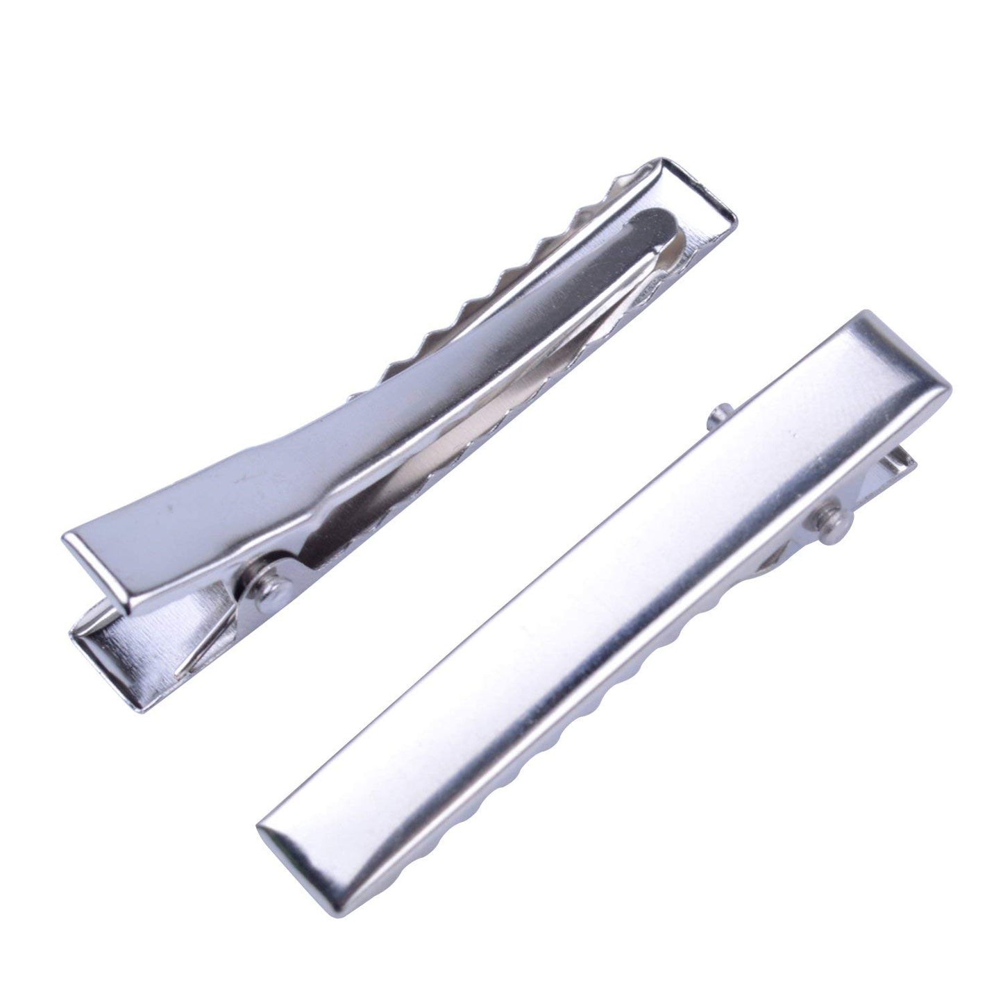 100pcs Silver 4.5cm Long Alligator Hair Clip with Teeth for Arts & Crafts Projects, Dry Hanging Clothing, Office Paper Document Organization,Hair Care