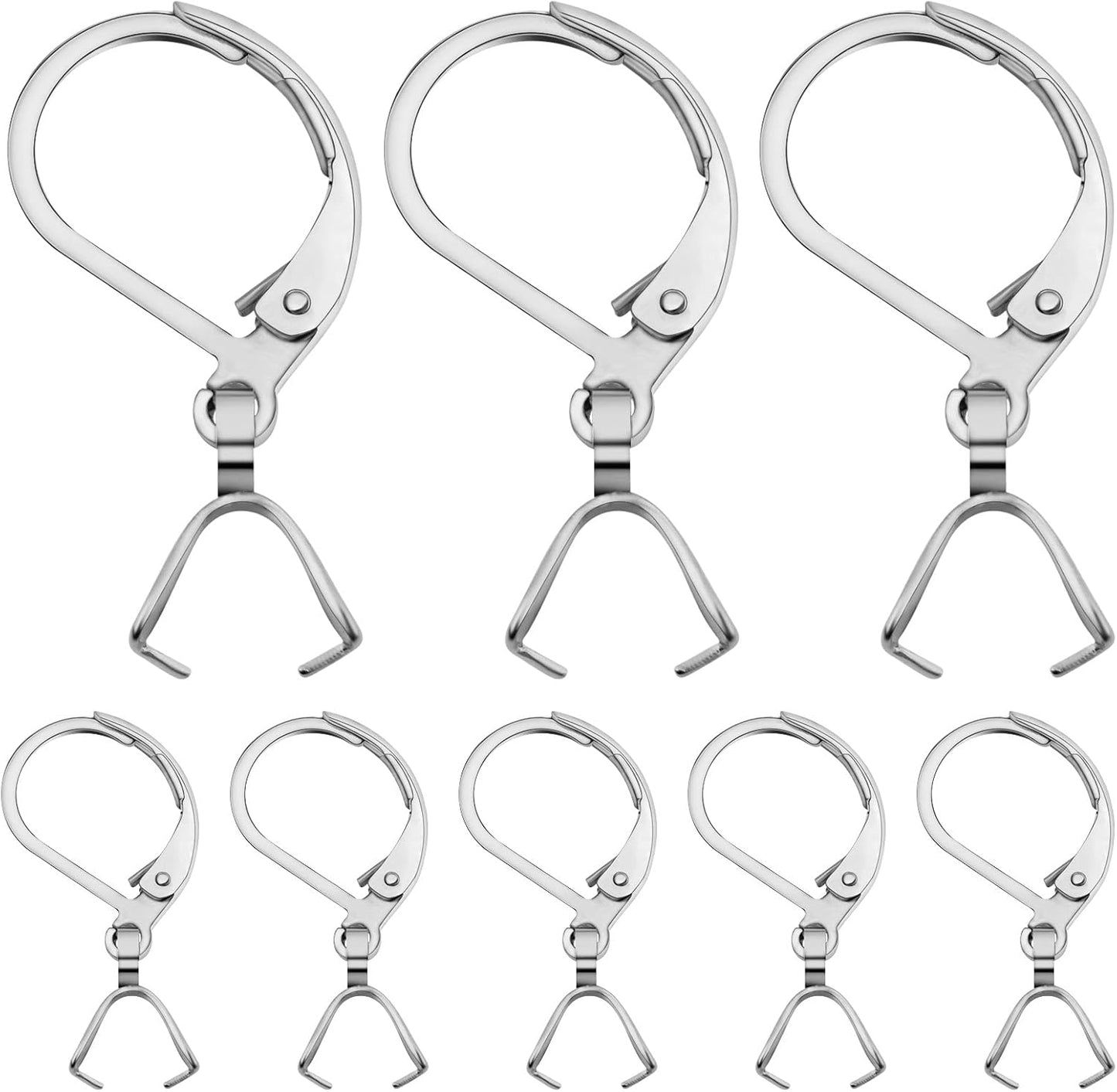 20pcs Stainless Steel French Earring Hooks Leverback Earwires Hypoallergenic Earring Findings with Pendant Clasp for DIY Earrings Jewelry Making