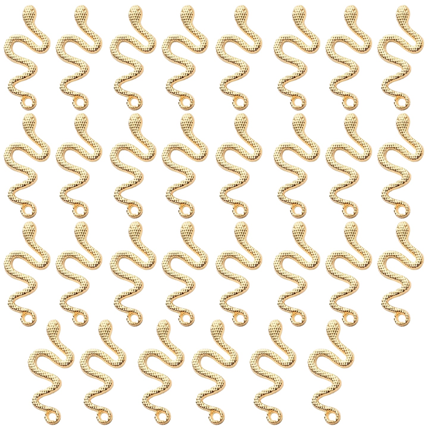 30pcs 5 Colors Snake Charms Pendants Alloy Mixed Styles Snake Serpent Charms Craft Supplies for Halloween DIY Bracelets Necklaces Earrings Jewelry Making