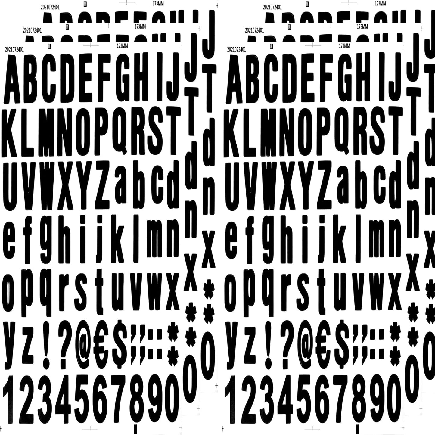 6 Sheets Self Adhesive Vinyl Letters Numbers Kit, Alphabet letter Stickers Waterproof Script Pantry Labels Stickers Decals for Mailbox, Signs, Window, Door, Cars, Business, Address Number, 2 Colors
