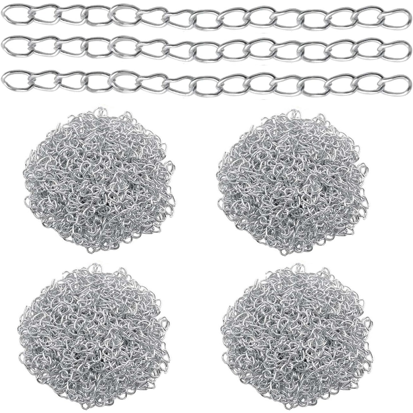 200 Pieces 2 Colors Metal Necklace Extenders Bracelet Anklet Chain Extensions for DIY Jewelry Making Valentine's Day Birthday Gifts, 5 cm / 7 cm