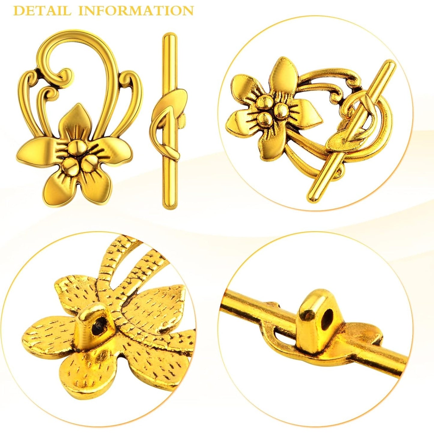 20 Sets Butterfly Bracelet Toggle Clasps T-Bar End Tibetan Closure Filled Fastener Hook Toggle Connectors for DIY Necklace Jewelry Craft Making, 2 Colors
