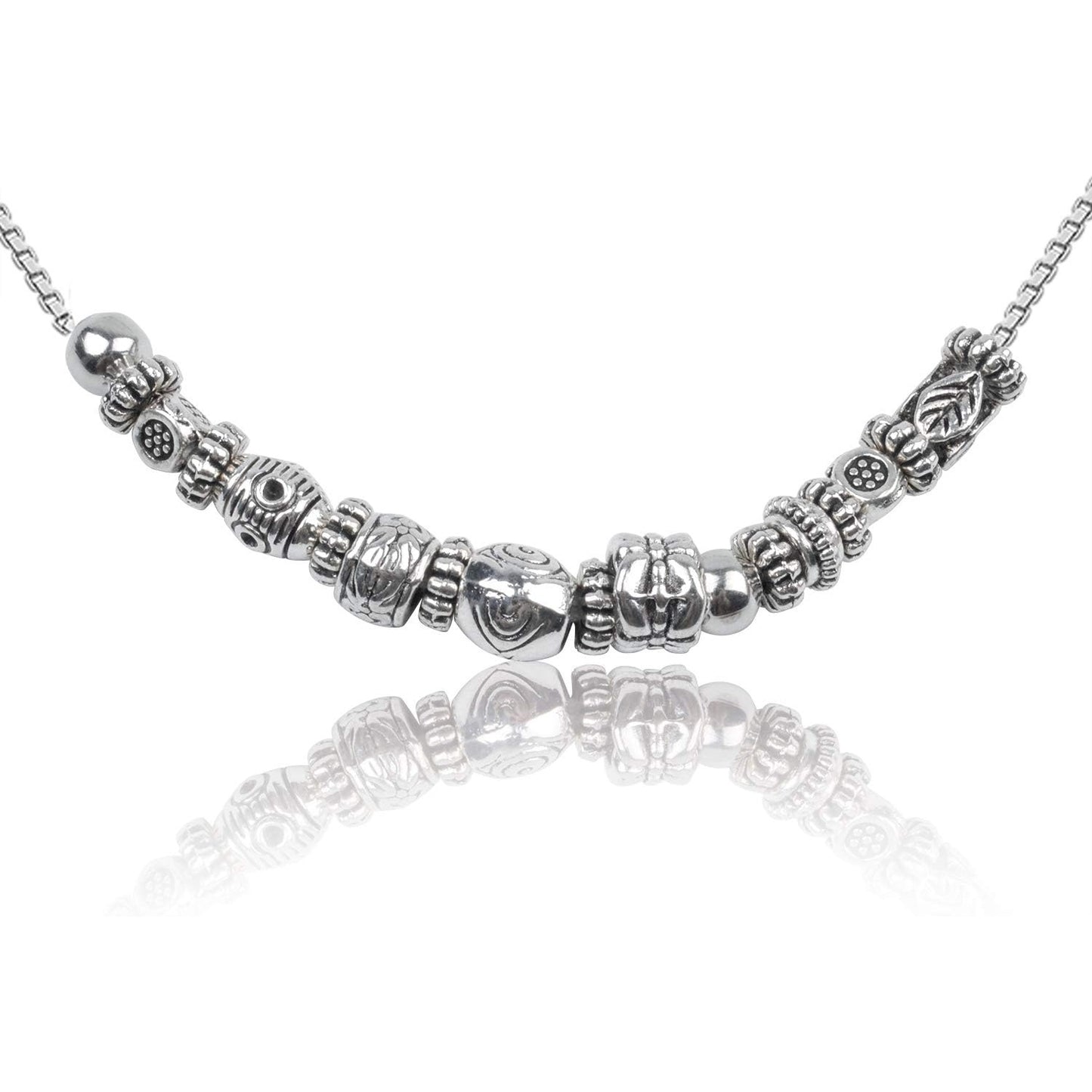 100g (About 130-180pcs) Antique Silver Round Small Beads Jewelry Bead Charm Spacers for Jewelry Making Bracelets Necklace