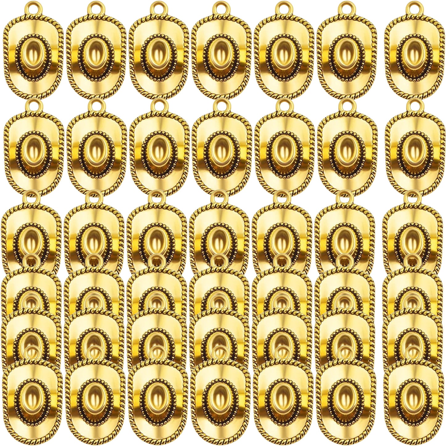42pcs Alloy Western Cowboy Hat Pendant Charms Antique Tibetan Cowboy Hat Shape Charms Craft Supplies for DIY Bracelet Necklace Keychains Jewelry Making, 7 Colors