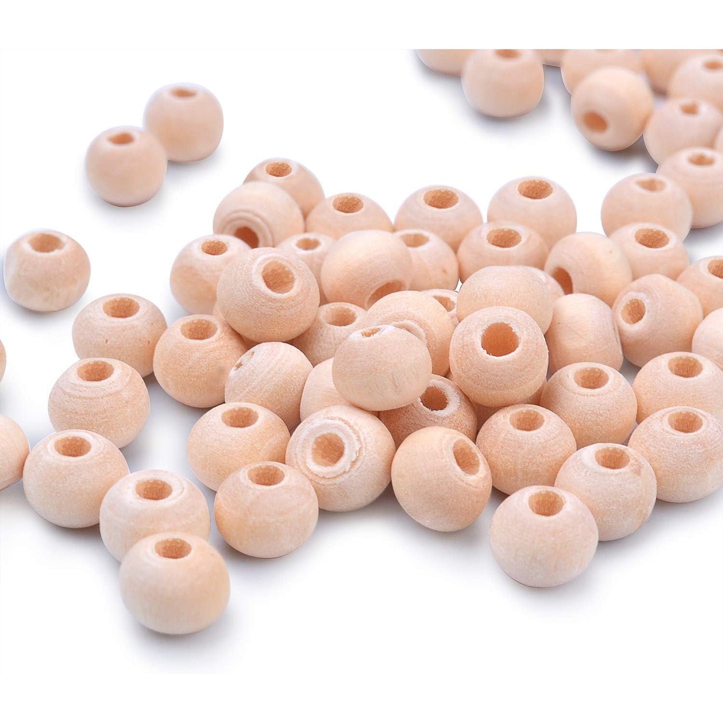200pcs 6mm Natural Color Round Ball Wood Spacer Beads Jewelry Findings Charms