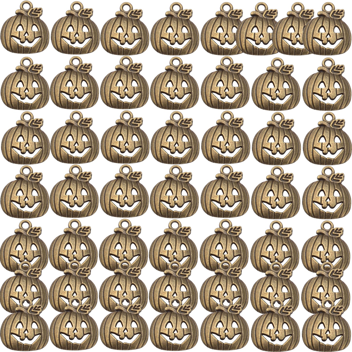 60pcs 5 Colors Pumpkin Charm Pendants Alloy Halloween Pumpkin Lantern Charms Craft Supplies for DIY Necklace Bracelet Earrings Jewelry Making Accessory, 18.4 mm x 15.8 mm