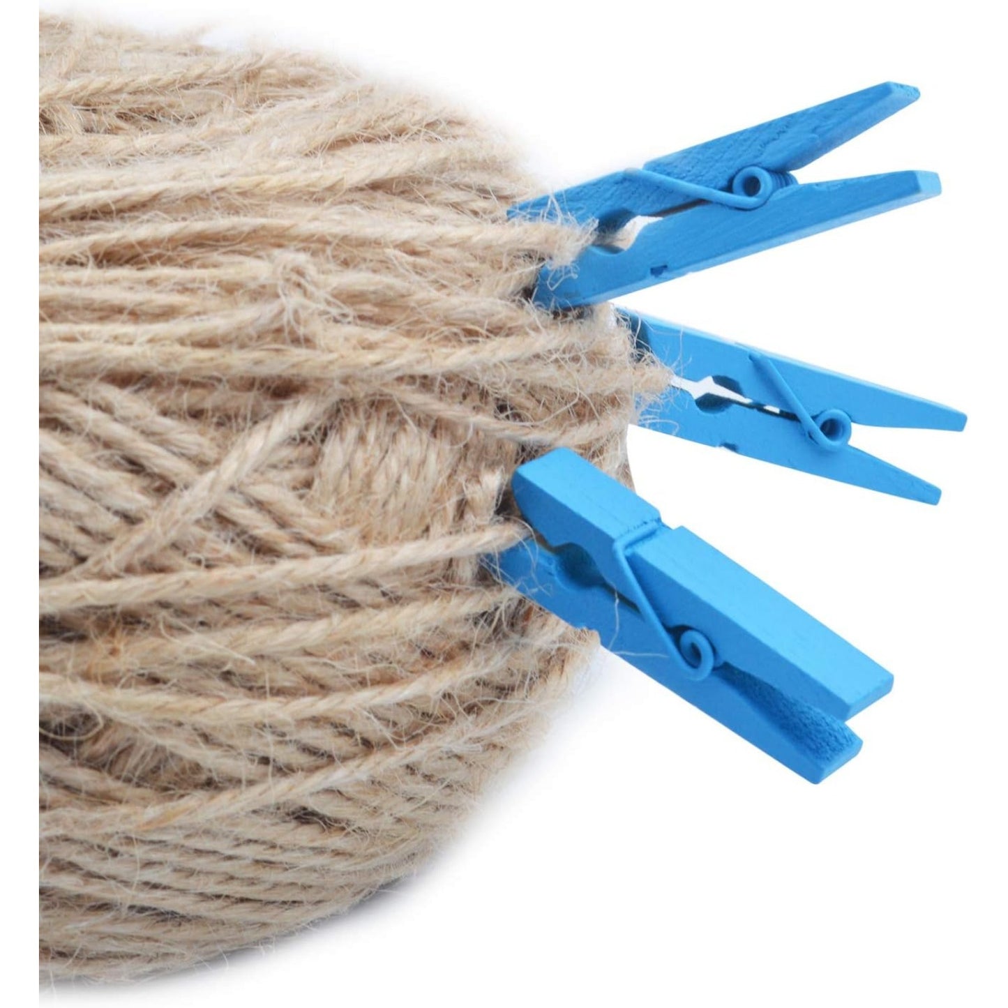 100pcs Mini Blue Wooden Utility Paper Clips, Clothespins, Photo Clips