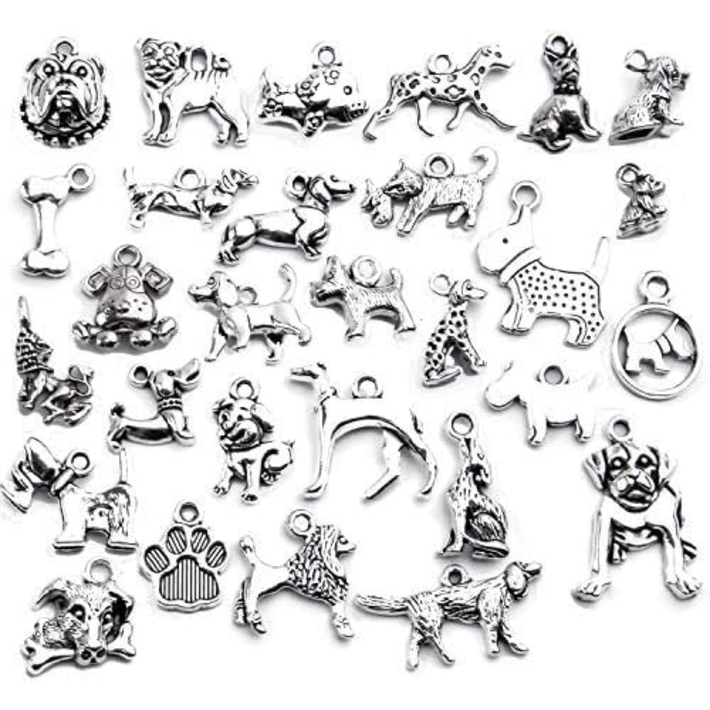 30pcs Antique Tibetan Silver Animal Charms Alloy Pet Dog Paw Charm Pendants Jewelry Making Findings for DIY Necklace Bracelet Keychain