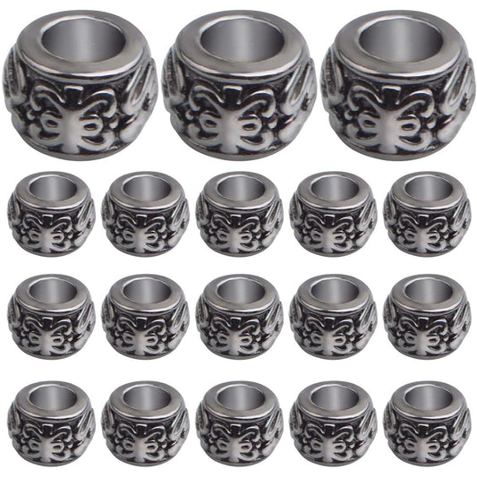 100 Pieces Gun Black Rondelle Spacer Beads - European Large Hole Tube Column Loose Charm Beads - Accessories for DIY Bracelet Necklace Earrings Jewelry Making