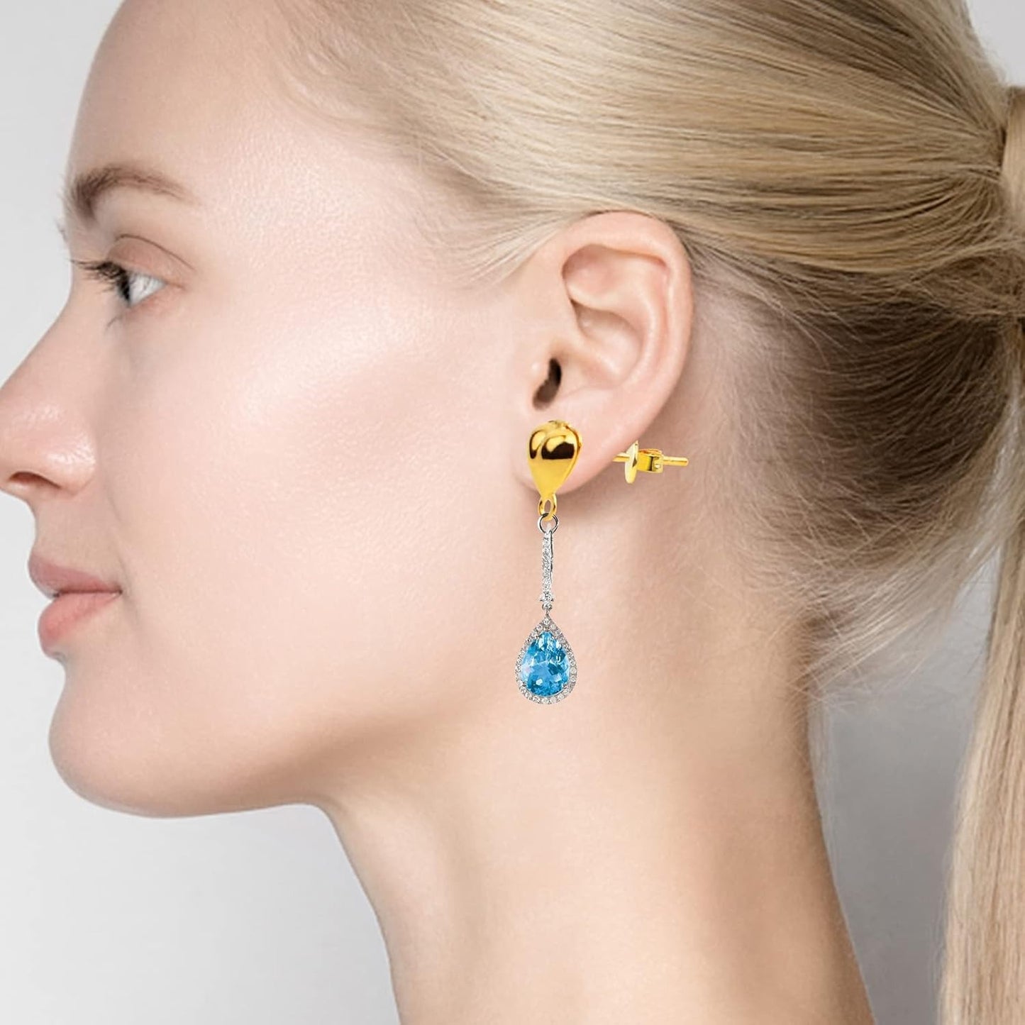 16pcs Golden Plated Brass Locking Earring Safety Backs Hypoallergenic Round Disc Secure Magic Earring Backs Lifters Butterfly Clasps Replacements for Stud Earring, 2 Colors