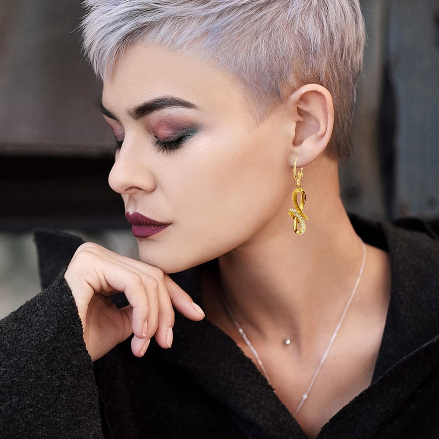 10pcs 18K Real Golden Plated Earring Hooks Hypoallergenic Brass V Shape Ear Wires Hooks with Loop Earring Findings for DIY Dangle Earrings Jewelry Craft Making