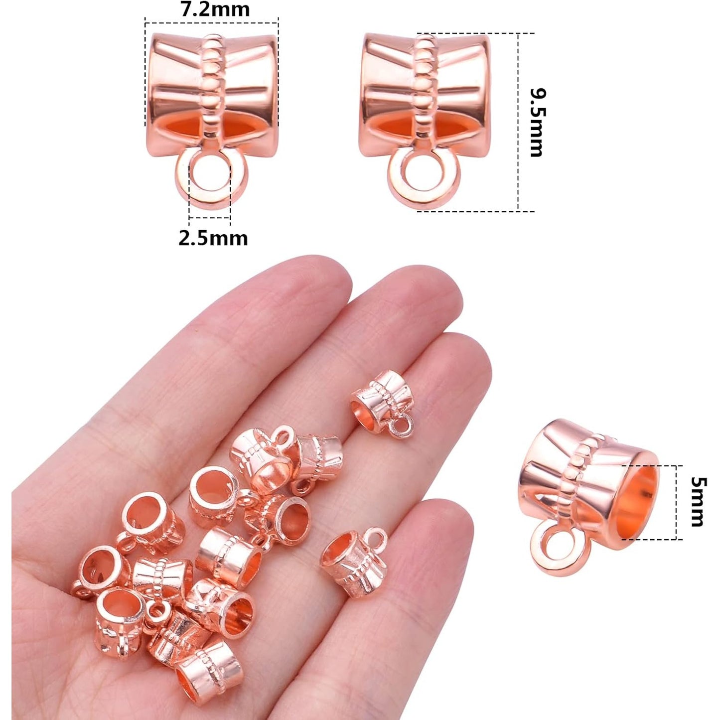 100cs Antique Brown Bail Beads Bracelets Charms Dangle Connectors Tibetan Spacer Beads for Jewelry Making Crafts DIY