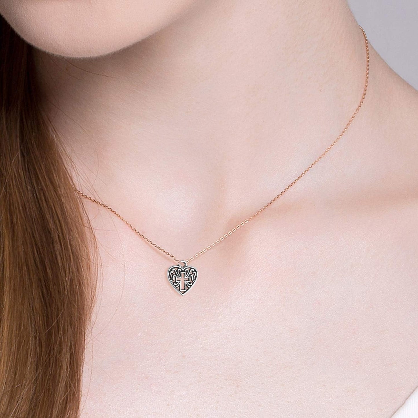 50pcs 16mm Alloy Heart Cross Charms Hollow Love Heart Charms Tibetan Heart Charms Jewelry Charms Pendant for DIY Jewelry Making Crafts Making
