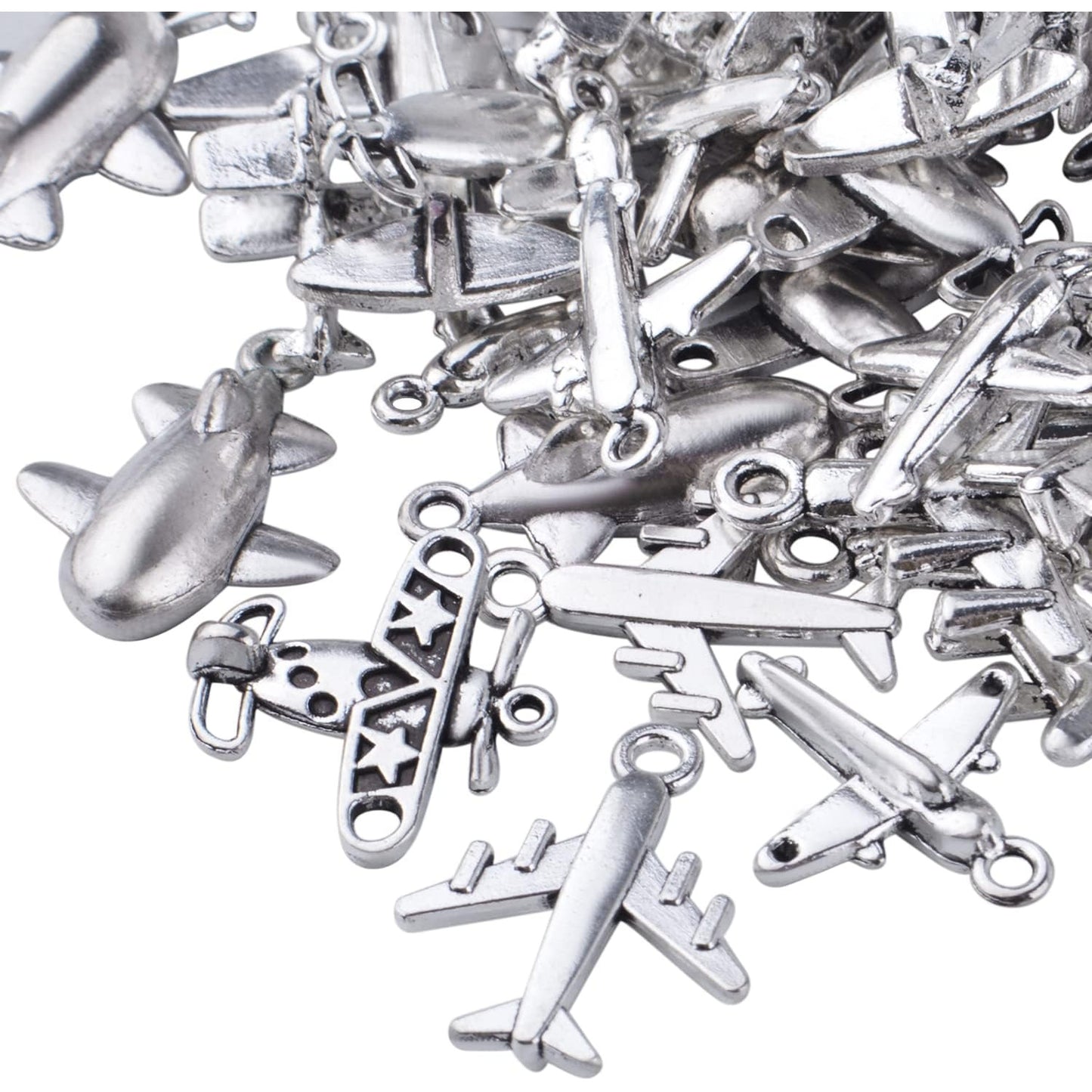 Aircraft Airplane Charm, 100g Airplane Pendant Charms Alloy Jewelry Charms Craft Supplies for Jewelry DIY Earrings Necklace Bracelet Findings Making and Crafting, Mixed Colors