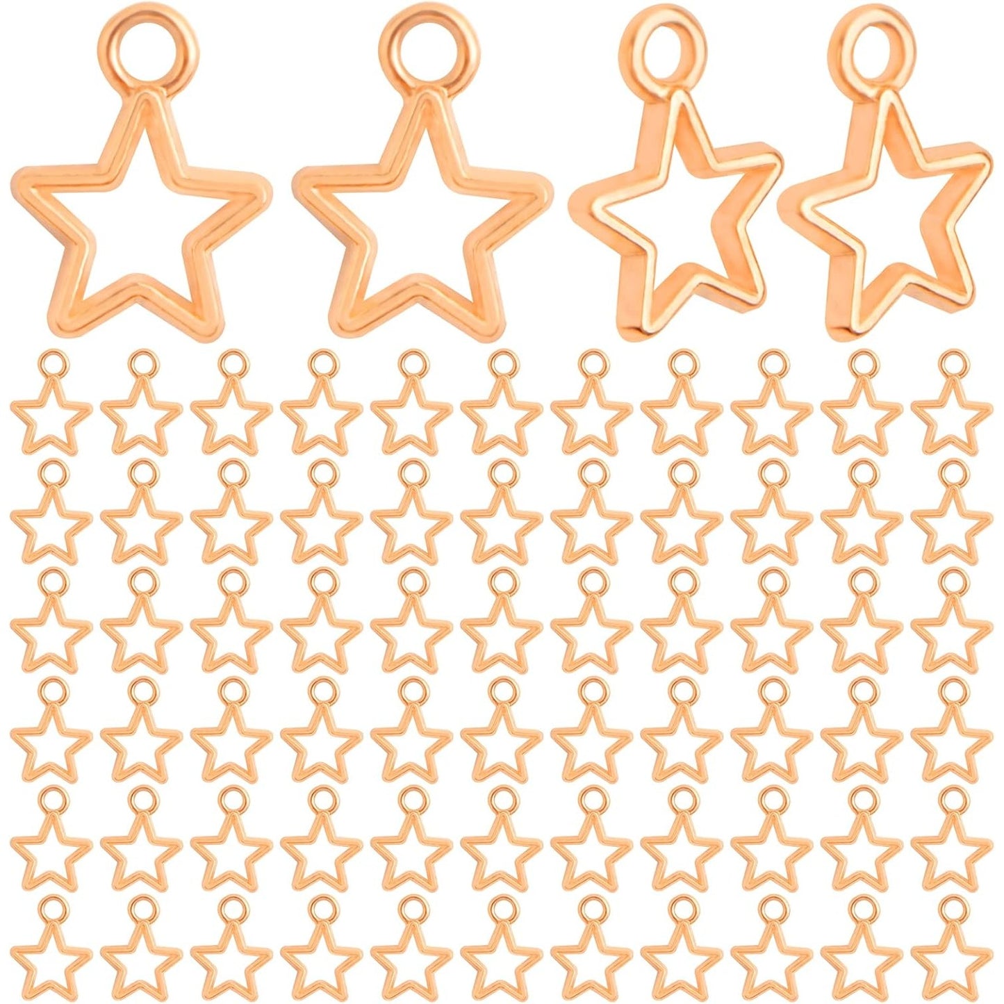 200pcs KC Golden Pentagram Star Charm Pendants Tibetan Alloy Mini Star Shape Celestial Dangle Charms for DIY Bracelet Necklace Jewelry Making Craft Supplies