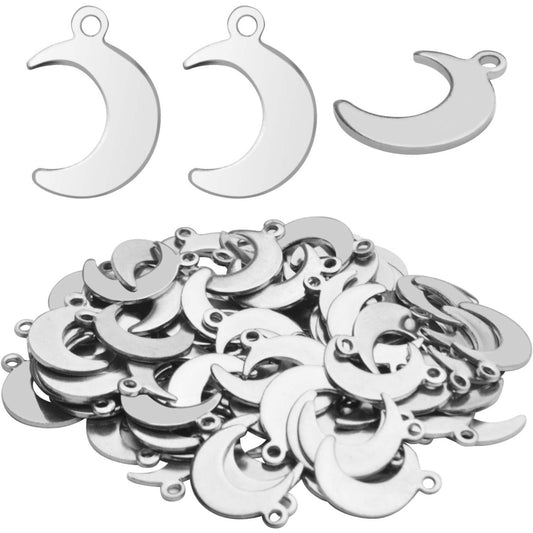 Moon Charms Accessory, 100pcs Stainless Steel Moon Pendants, 11*16mm, DIY Jewelry Making