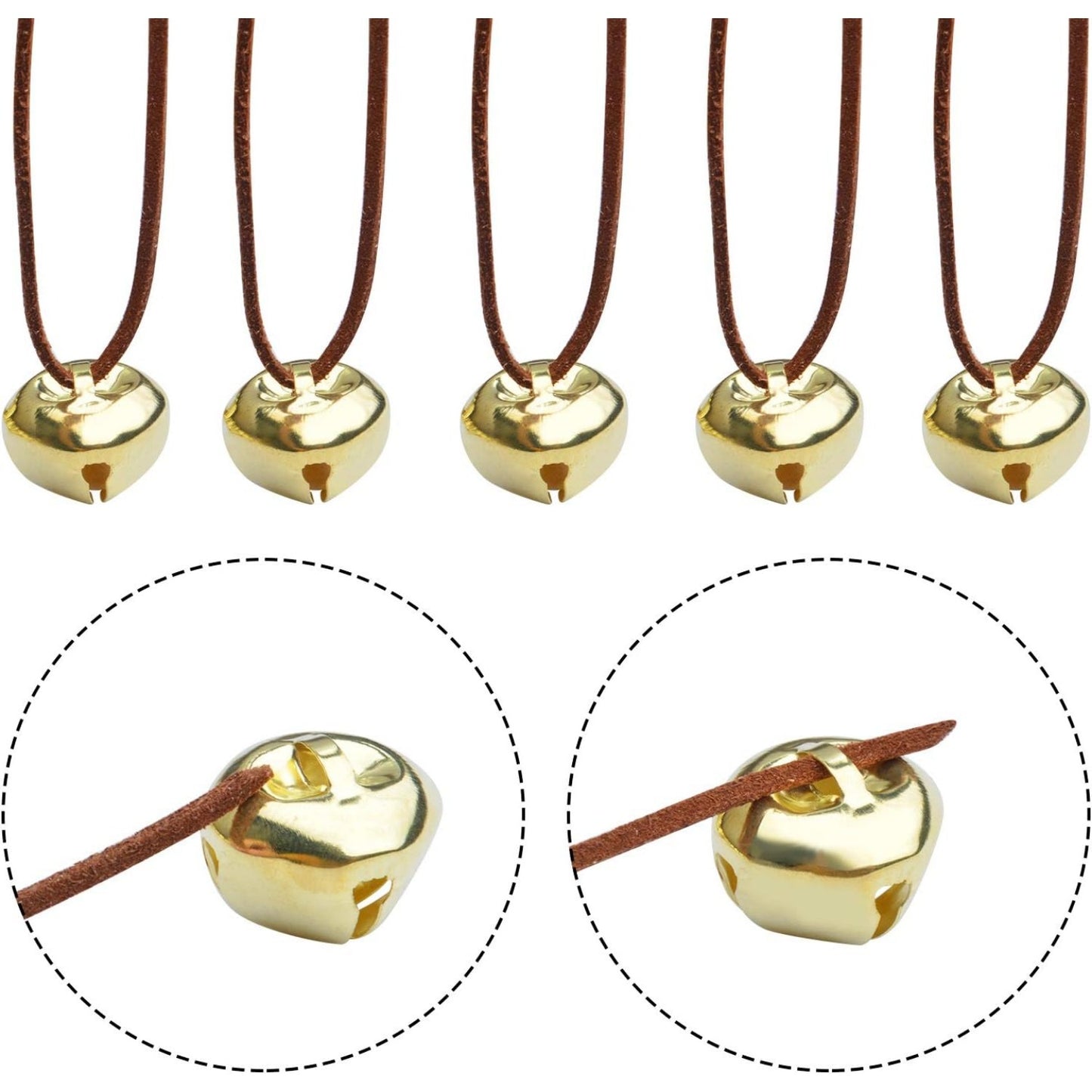 50pcs Jingle Bells, 1 Inch Craft Bells Bulk DIY Bells for Christmas Festival Decoration Home Decoration,Gold