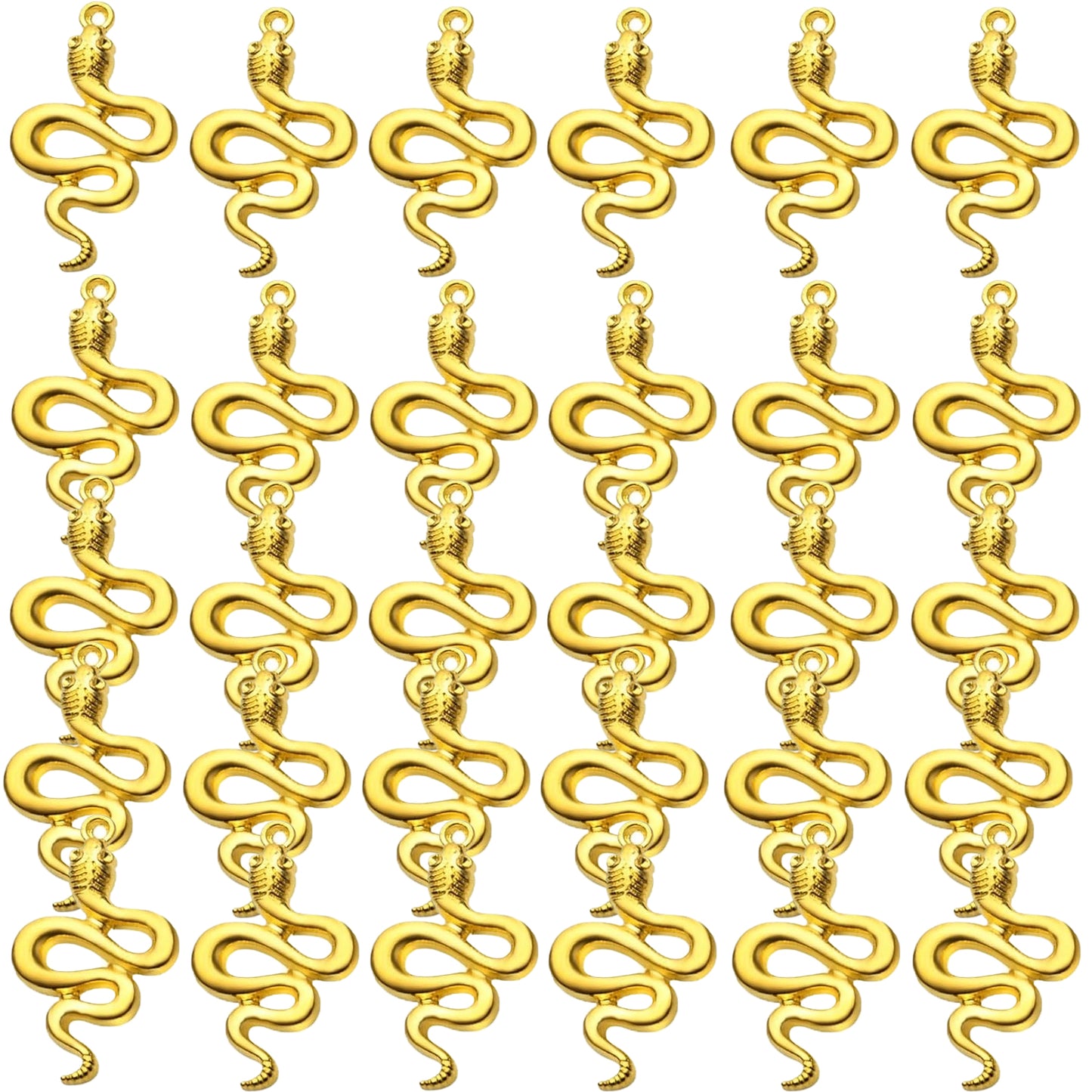 30pcs 5 Colors Snake Charms Pendants Alloy Mixed Styles Snake Serpent Charms Craft Supplies for Halloween DIY Bracelets Necklaces Earrings Jewelry Making