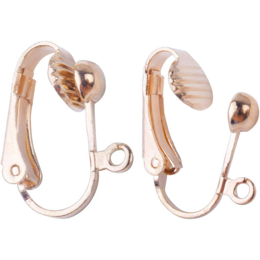 BronaGrand 20pcs Clip-on Earring Converter with Easy Open Loop (Gold)