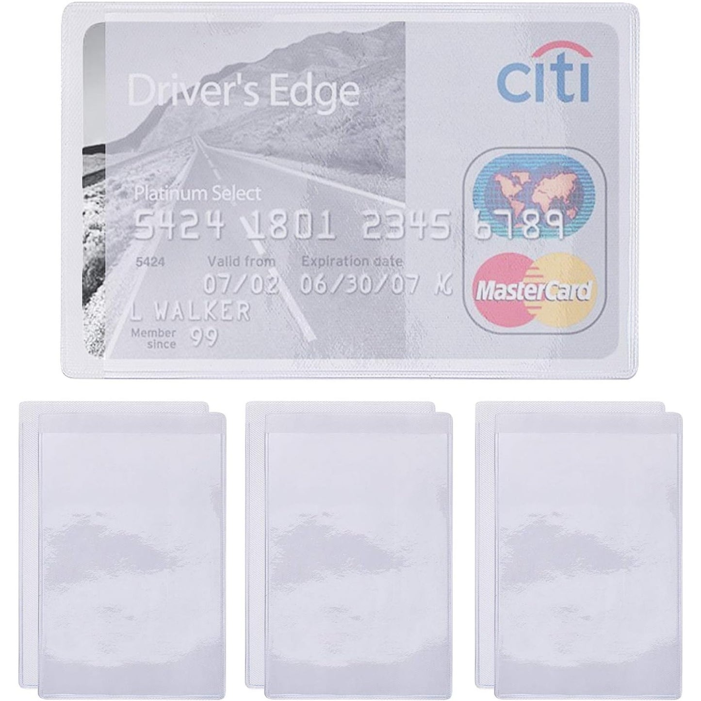 50pcs Transparent Vertical ID Credit Card Holder Business Card Protector Sleeves