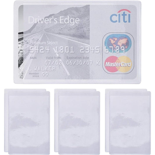50pcs Transparent Vertical ID Credit Card Holder Business Card Protector Sleeves