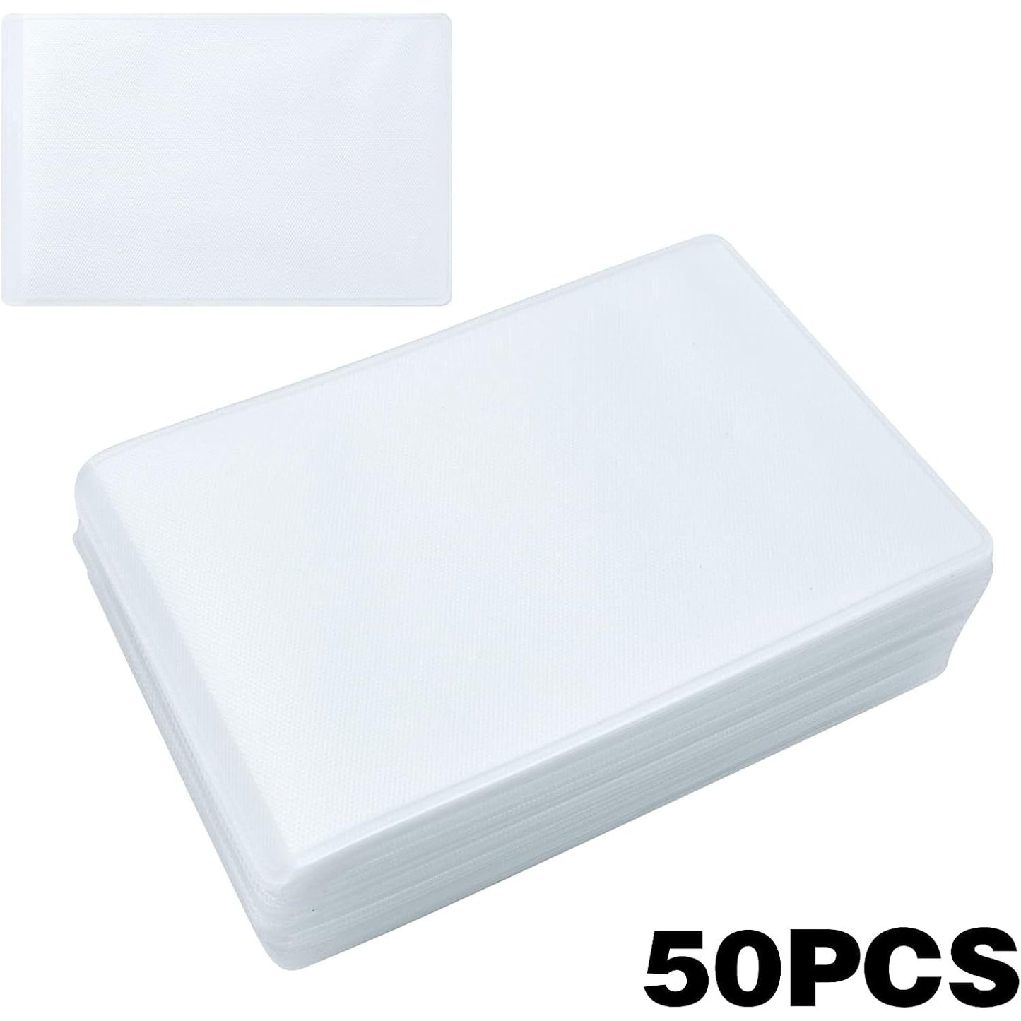 BronaGrand 100pcs Transparent Vertical ID Credit Card Holder Business Card Protector Sleeves