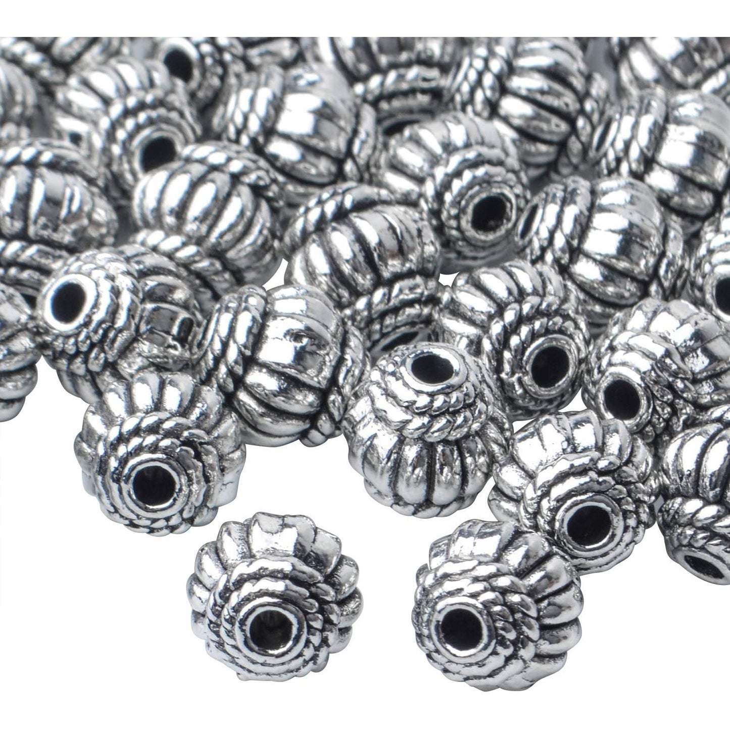 50pcs 8mm Tibetan Spacer Beads Loose Spacer Bead European Style Spacers Beads Bicone Jewelry Beads for Bracelet Necklace Jewelry Making Supplies