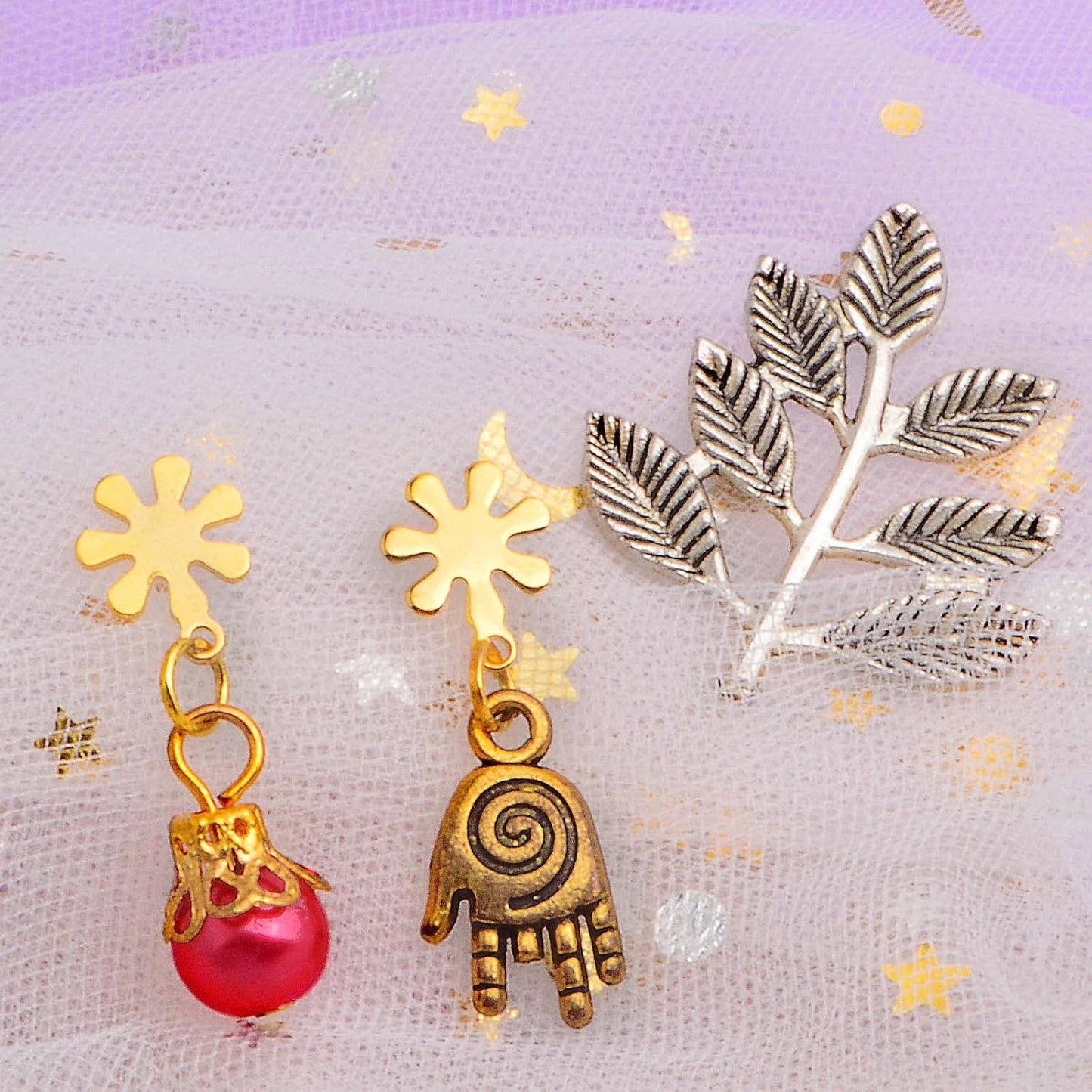 20pcs Stainless Steel Snowflake Earring Posts with Loops Hypoallergenic Stud Earrings with 20pcs Clear Earring Safety Backs for DIY Jewelry Making Findings, 2 Colors