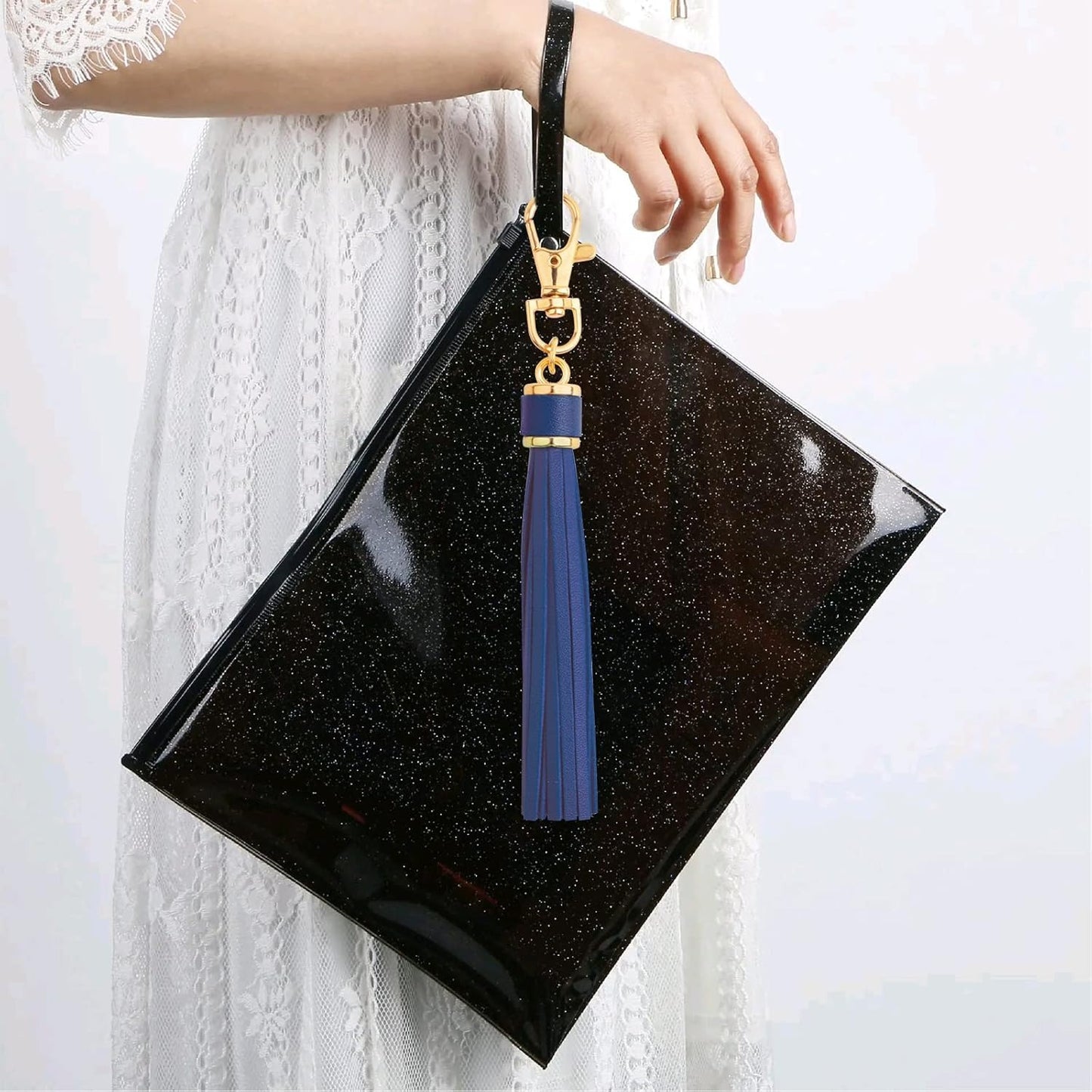 6pcs Colorful PU Leather Tassel KeyChains With Swivel Lobster Clasp Metal Tassel Key Chains Charm Handmade Accessories for Women Handbag Purse Phone Car Jewelry Making