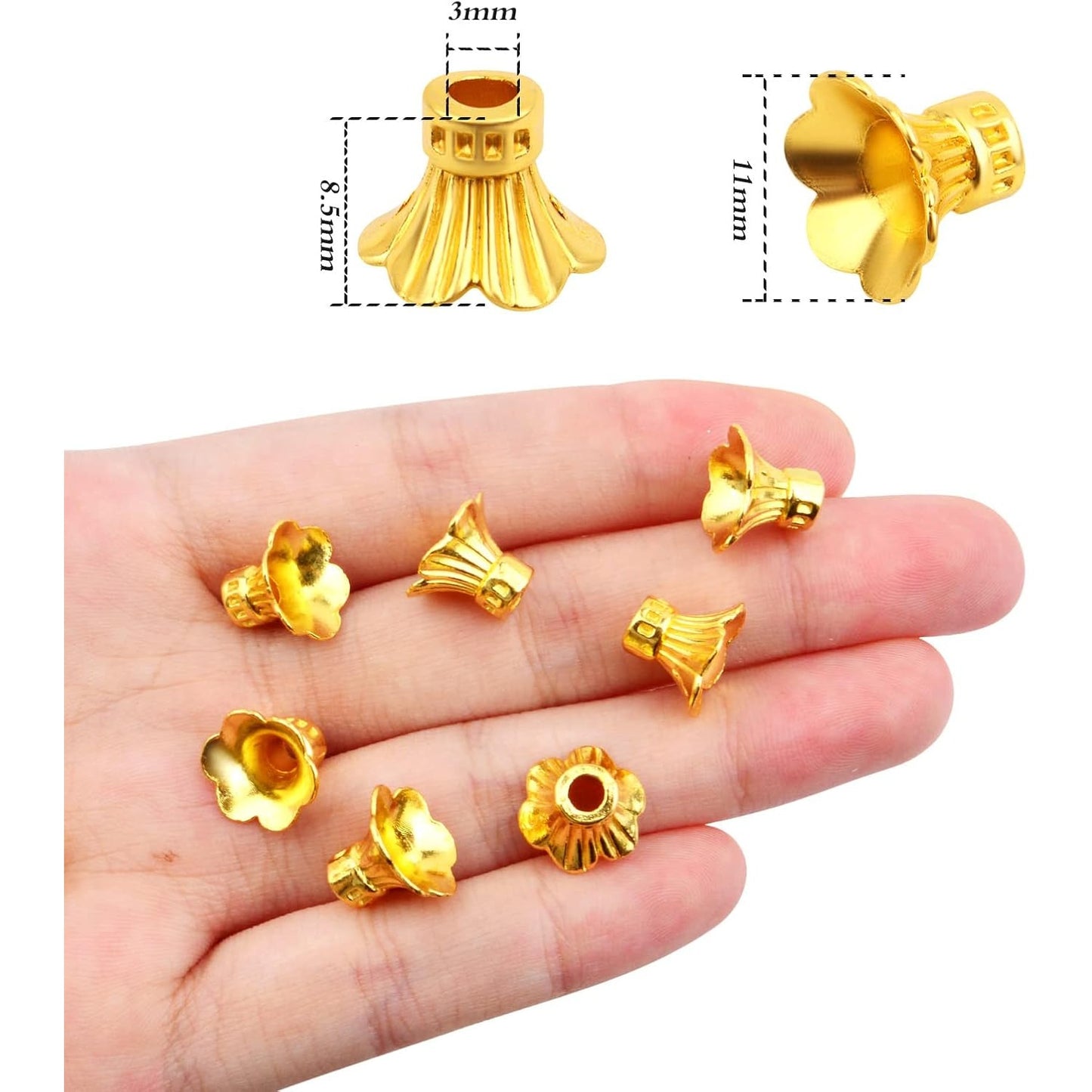 100pcs Flower Bead Caps Tibetan Style Alloy Tassel End Caps Loose Spacer Beads for Jewelry DIY Earrings Bracelet Crafts Making Accessory