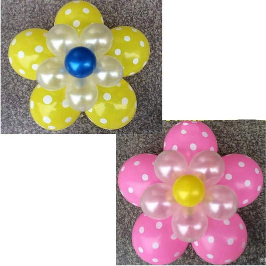 20 Balloon Toy Set,Multicolor Balloons with Double-layer 5 In 1 Clear White Plastic Flower Decorative Decor Balloon Arch Folder Convenient Clips Tie Multiple Accessories,8cm/3inch