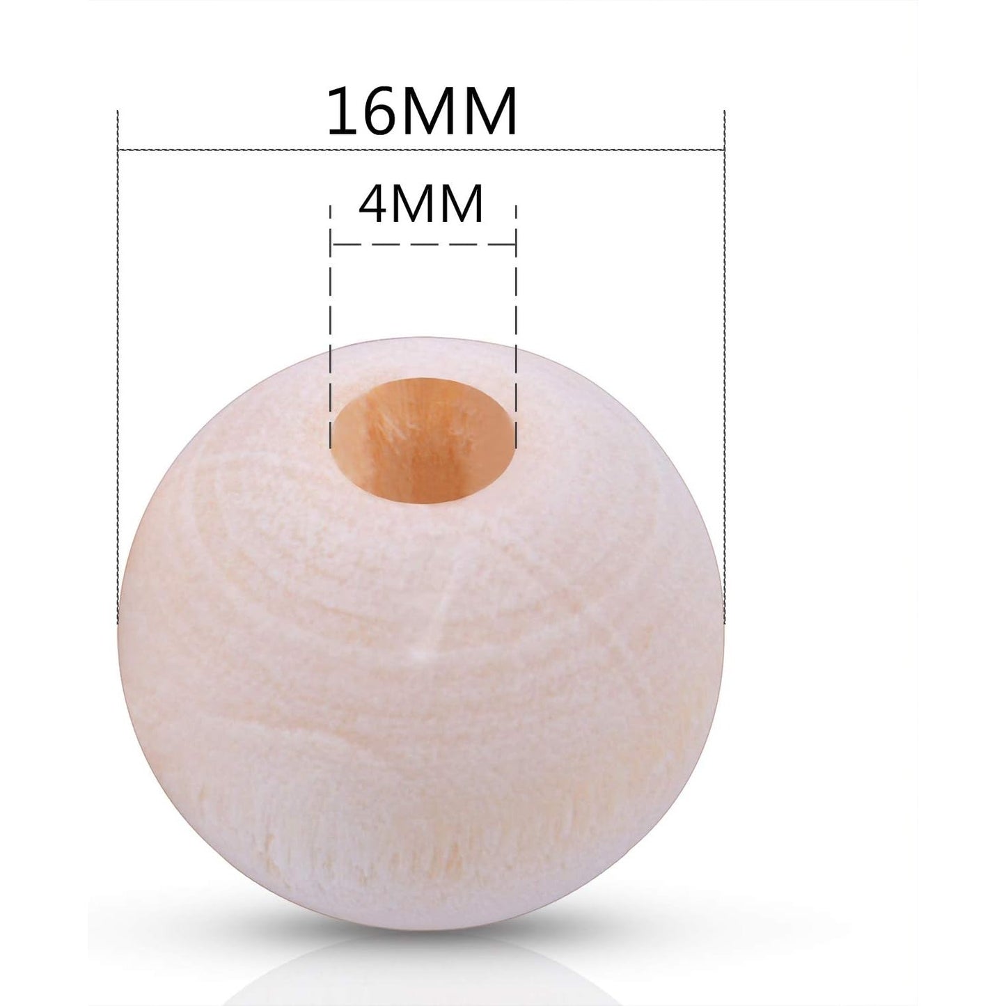100pcs 16mm Natural Color Round Ball Wood Spacer Beads Jewelry Findings Charms