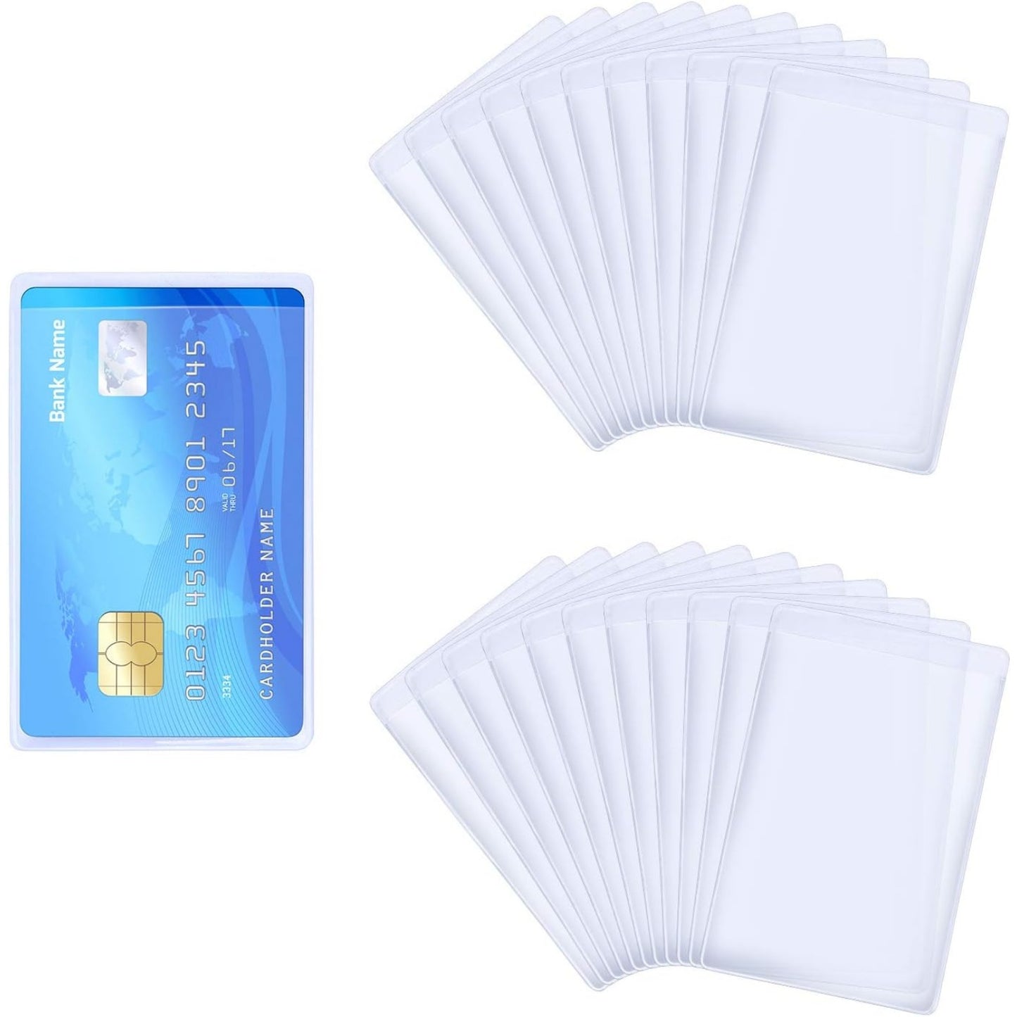 BronaGrand 20pcs Transparent Vertical ID Credit Card Holder Business Card Protector Sleeves