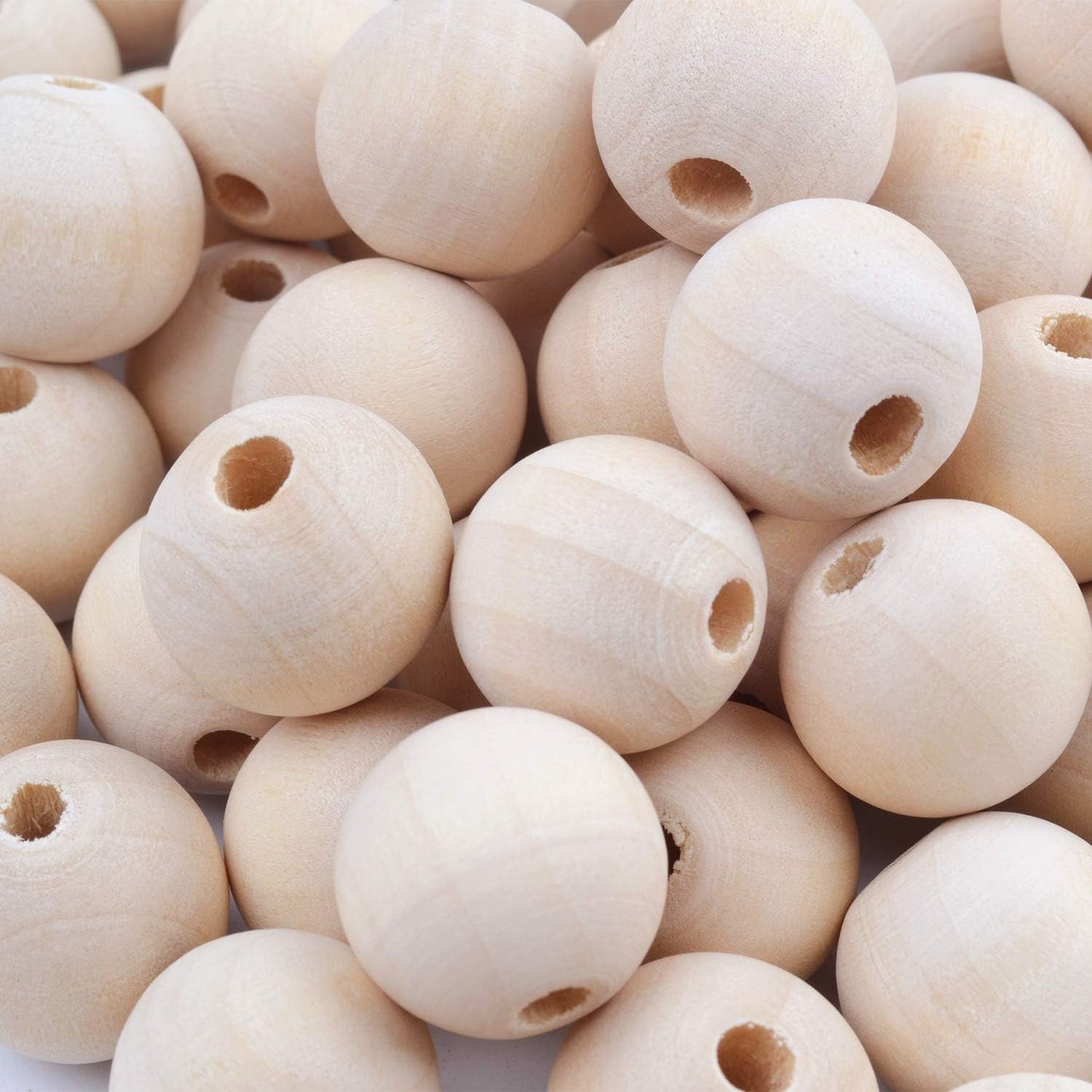 100pcs 17mm Natural Color Round Ball Wood Spacer Beads Jewelry Findings Charms(About 17mm)