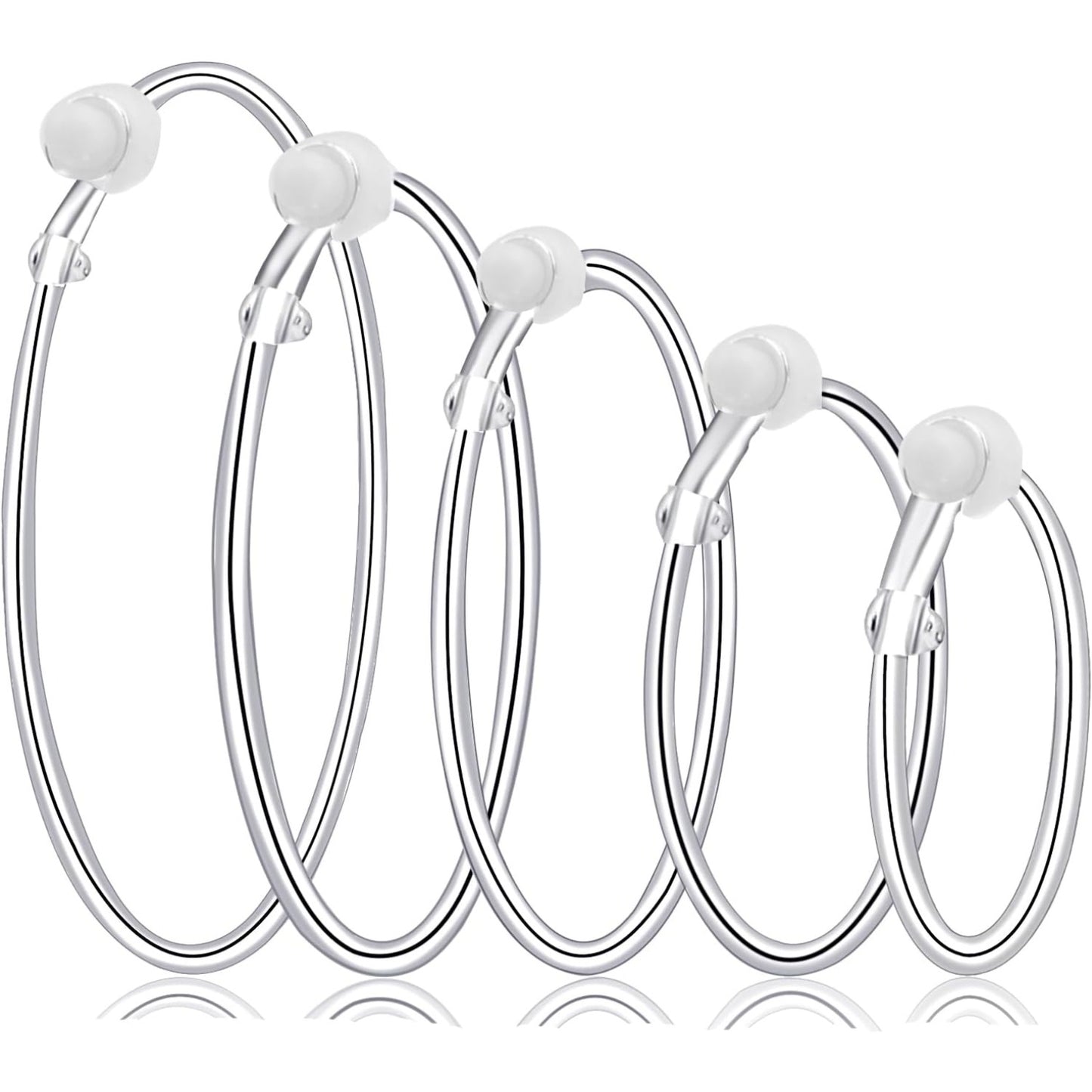 5 Pairs Gold Clip on Earrings Hoop Non Piercing Women Clip Earrings for Women, 5 Sizes
