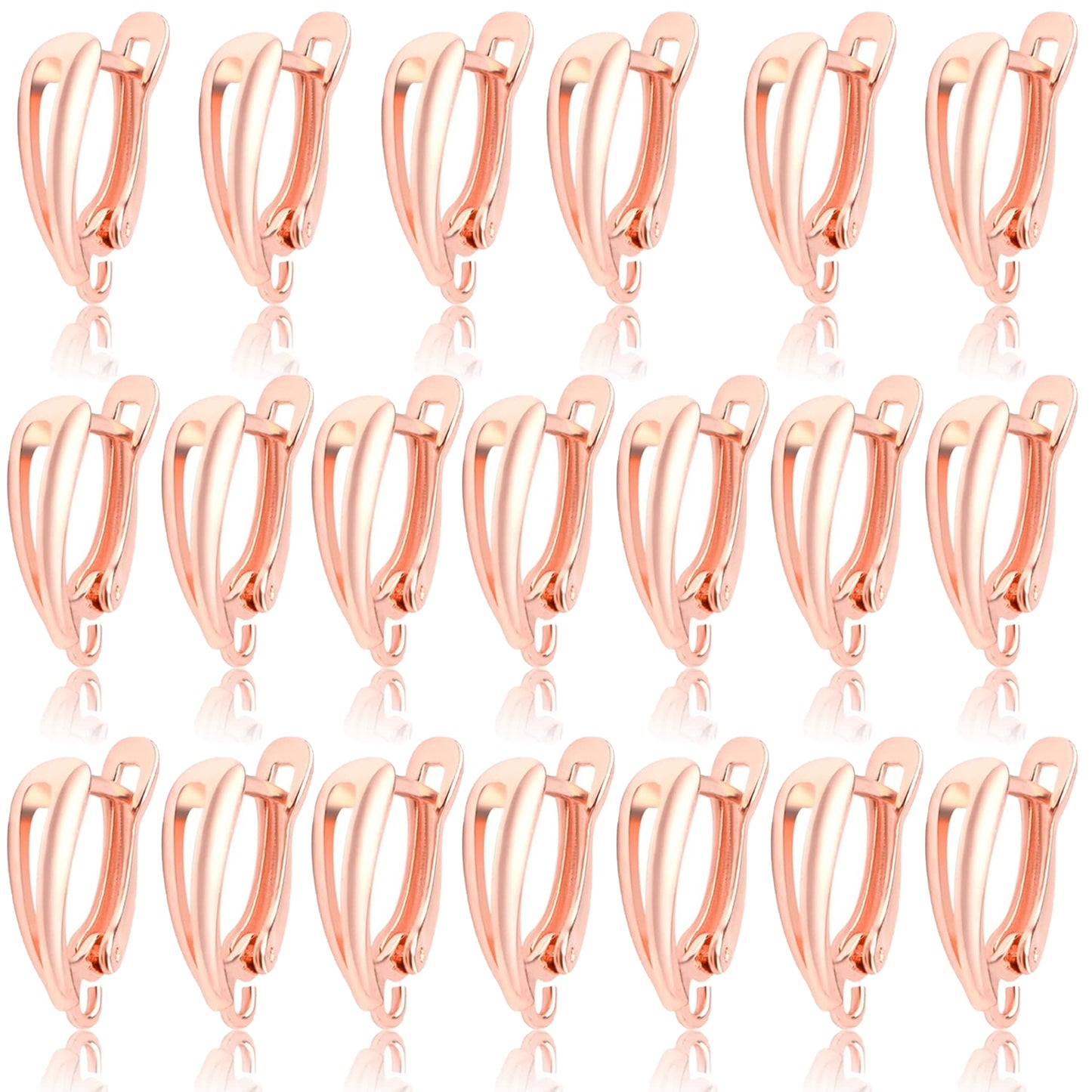 20pcs Brass French Earring Hooks Rectangle Round Shape Hypoallergenic Leverback Earrings Hooks Ear Wire with Open Loop Dangle Earrings for DIY Jewelry Making Supplies, 5 Colors