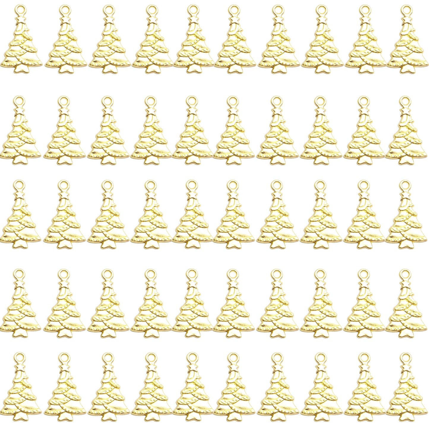 Christmas Tree Charm,50pcs Mixed Charm Collections Antique Christmas Tree Pendant Charms Bulk Jewelry Crafting Supplies for DIY Necklace Bracelet Jewelry Making