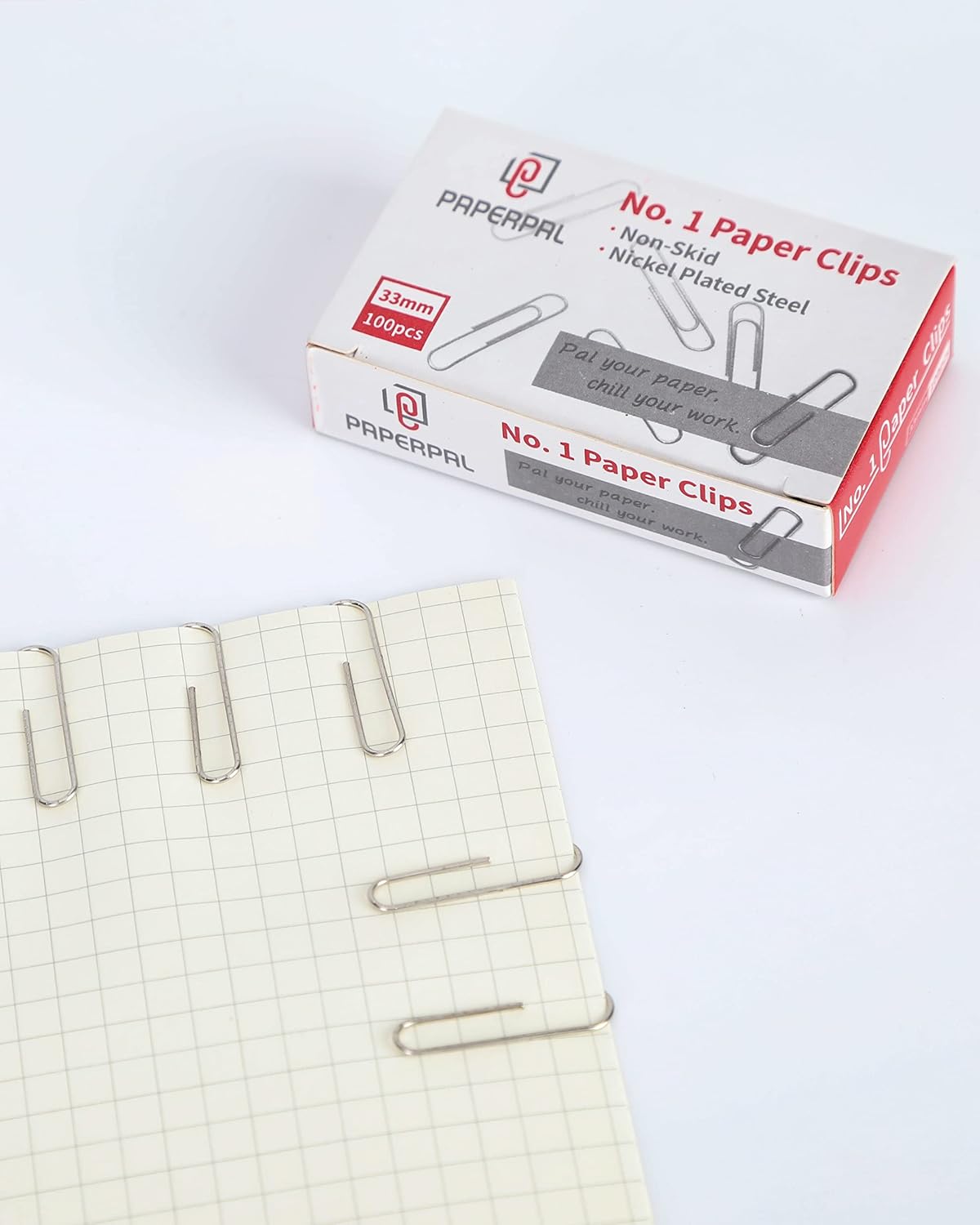 Aylifu Paperclips for Office School & Personal Use, #1 Nonskid Paper Clip (1-2/7"), 600 Medium Paper Clips (6 Boxes of 100 Each), Silver | Medium paper clips for office, school and personal use, conveniently packed in 6 boxes of 100 each.