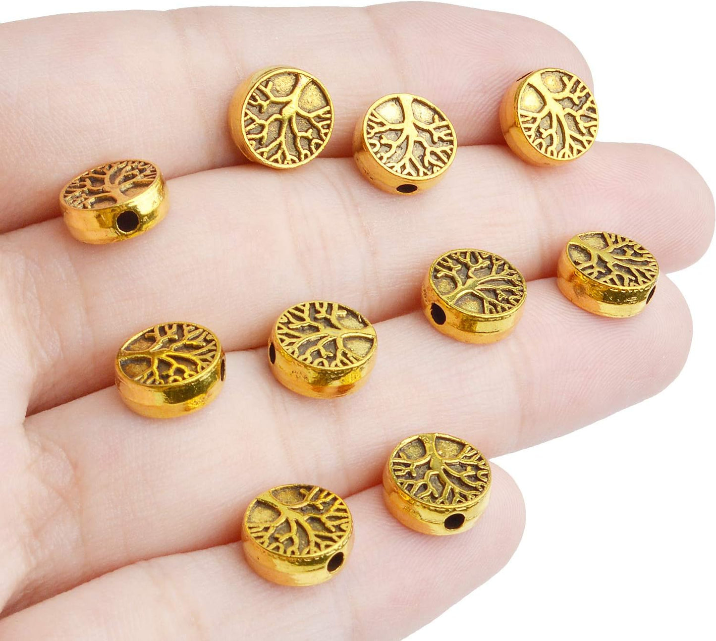 60pcs Antique Tree of Life Beads Mixed Loose Spacer Beads Metal Jewelry Findings for Making Necklace Bracelet Craft