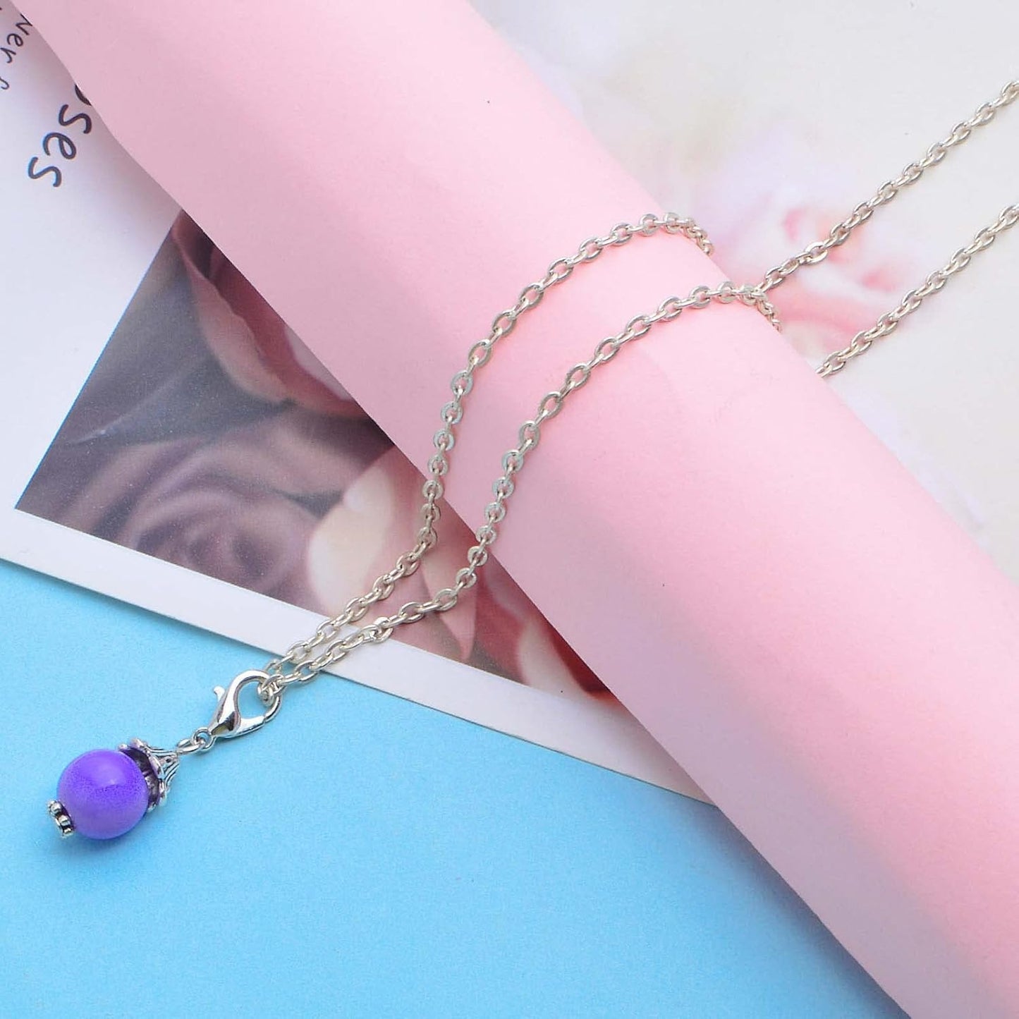 20pcs 10 Colors Acrylic Round Bead Charms Resin Metal Handmade Rondelle Bead Dangle Pendants with Lobster Clasps Accessories for DIY Necklace Bracelet Earring Jewelry Making