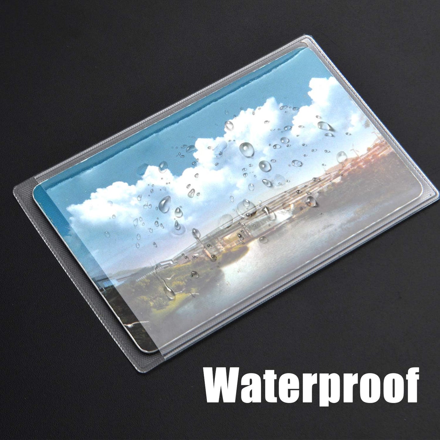 50pcs Transparent Vertical ID Credit Card Holder Business Card Protector Sleeves