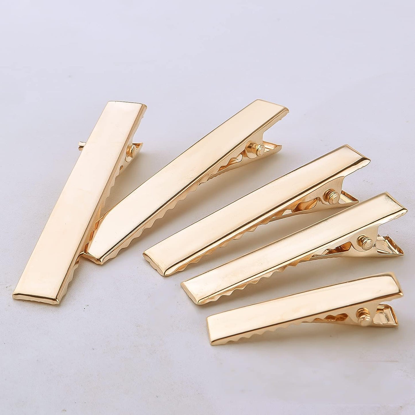 Duck Bill Hair Clips, 120pcs Gold Alligator Bow Clips Metal Single Prong Hair Curl Clips Flat Alligator Clips for Hair Styling Accessories or DIY Projects