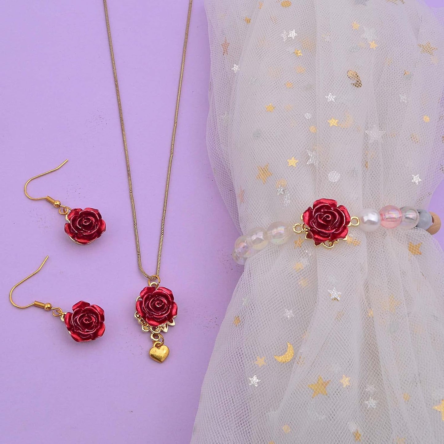 20pcs Enamel Red Rose Flower Charms Connectors Alloy Rose Flower Pendant Flower Dangle Charms Links Craft Supplies for DIY Jewelry Making Valentine's Gifts Decor, 2 Styles